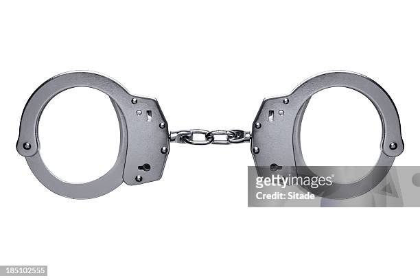 handcuffs with clipping path - handcuffs 個照片及圖片檔