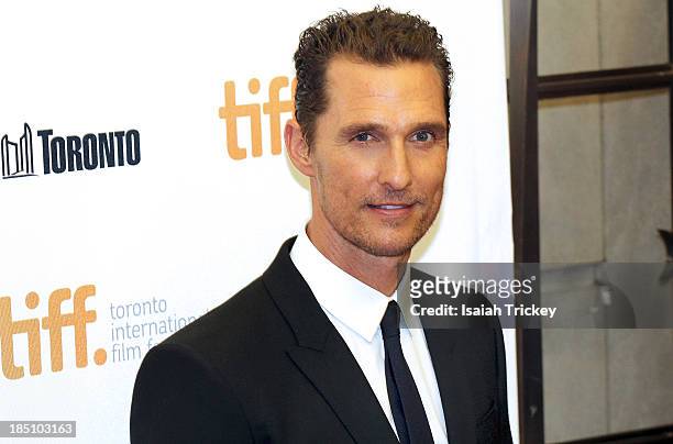 Actor Matthew McConaughey arrives at the 'Dallas Buyers Club' premiere during the 2013 Toronto International Film Festival at Princess of Wales...
