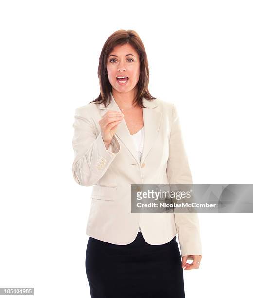 businesswoman makes a point - explaining stock pictures, royalty-free photos & images