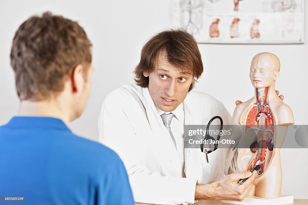 Doctor explaining urological problems