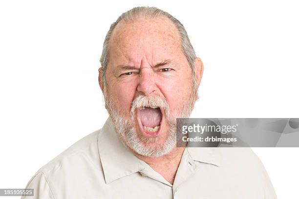 shouting senior man - cruel stock pictures, royalty-free photos & images