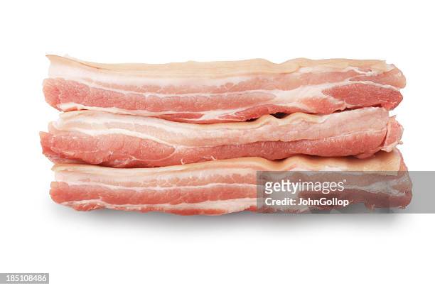 belly pork - raw bacon stock pictures, royalty-free photos & images