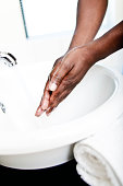 Male washing hands