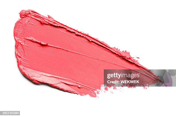 rote lippenstift smears - lippenstift stock-fotos und bilder