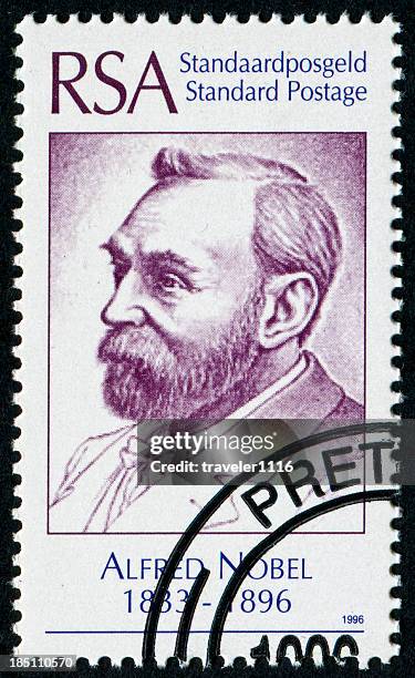 alfred nobel stamp - alfred nobel stock pictures, royalty-free photos & images