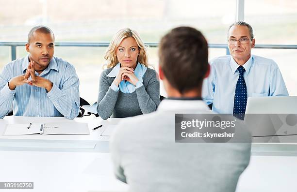 young man have job interview. - candidate selection stock pictures, royalty-free photos & images