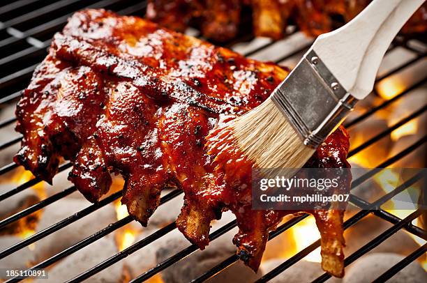 grillen ribs - mariniert stock-fotos und bilder
