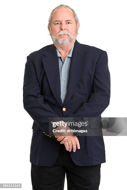 well-dressed senior man - blue blazer stock pictures, royalty-free photos & images