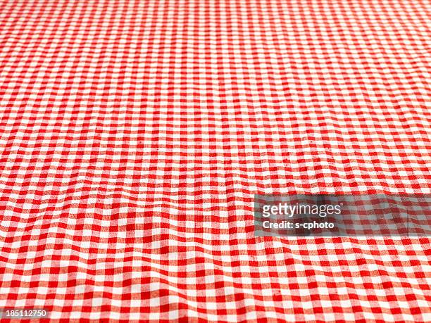 checkered tablecloth (click for more) - gingham stock pictures, royalty-free photos & images