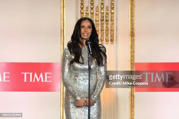 Padma Lakshmi speaks onstage during A Year In TIME at The Plaza Hotel on December 12, 2023 in New York City.