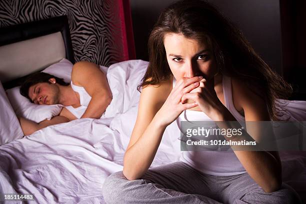 hard nights - bored wife stock pictures, royalty-free photos & images