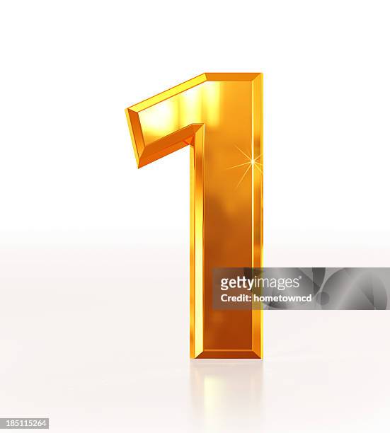 gold number 1 - single object stock pictures, royalty-free photos & images