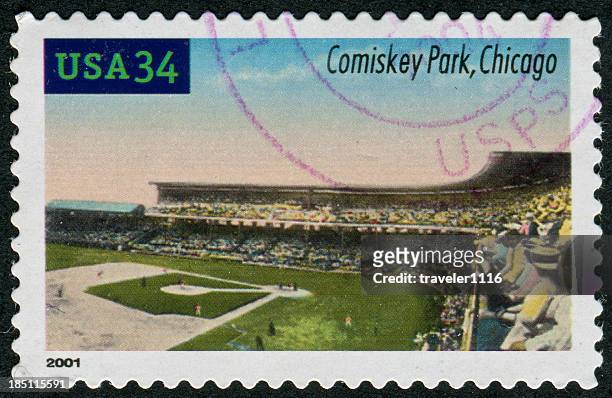 comiskey park stamp - chicago baseball stock pictures, royalty-free photos & images