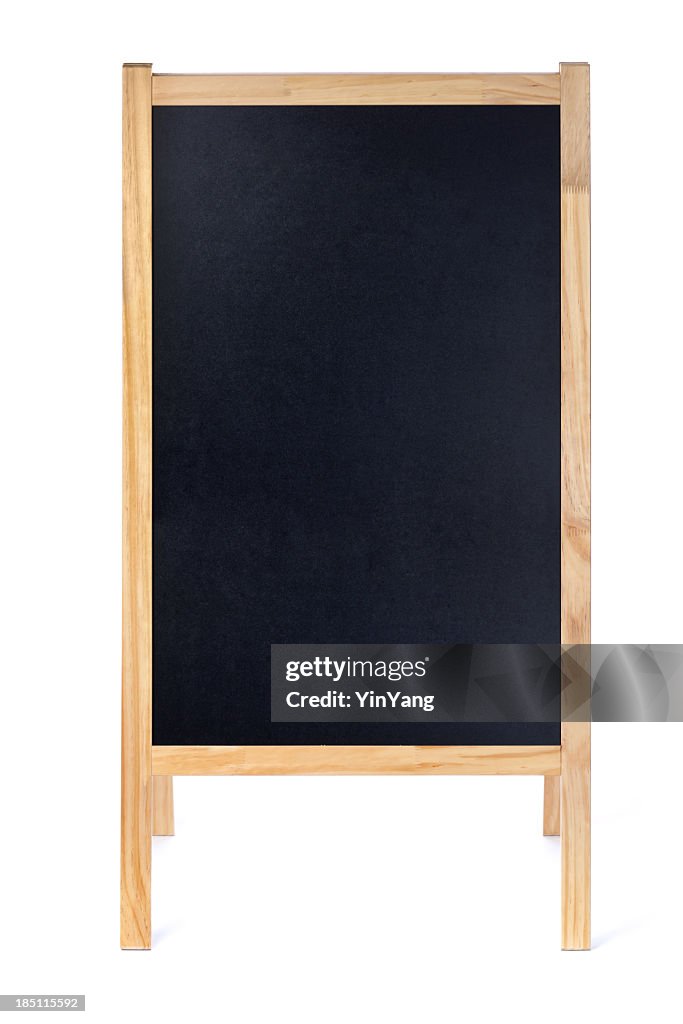 Blank Restaurant Menu Blackboard Sign Easel Frame with Copy Space