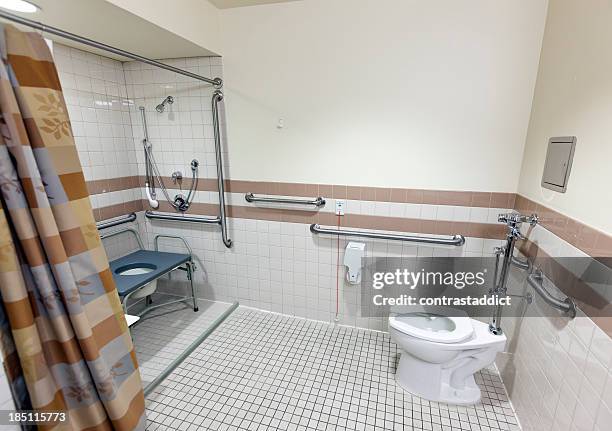 hospital bathroom. - railing stock pictures, royalty-free photos & images