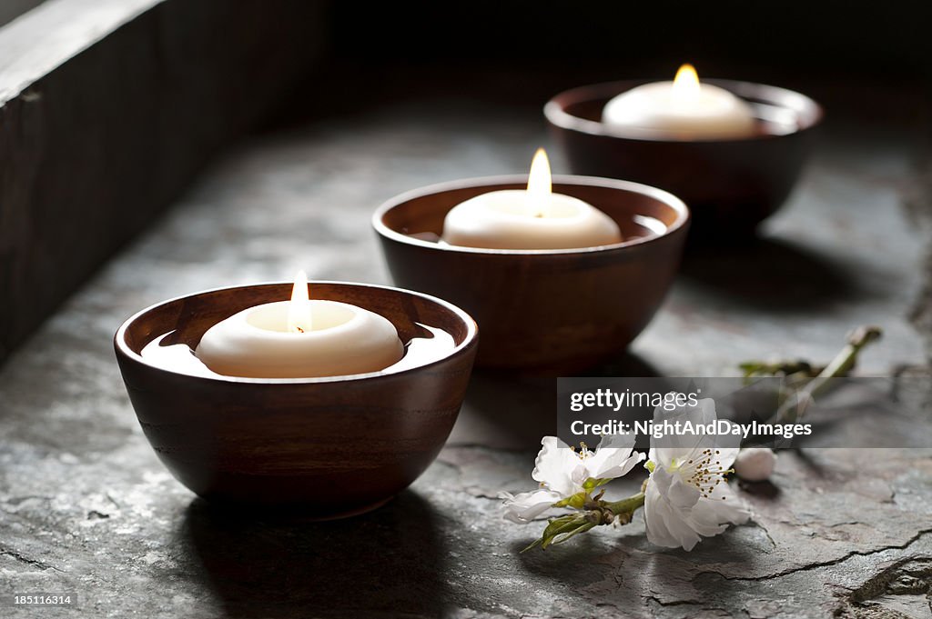 Floating Candles in a Zen Environment