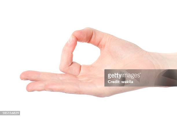 yoga mudra with hand on white background - buddhism stock pictures, royalty-free photos & images