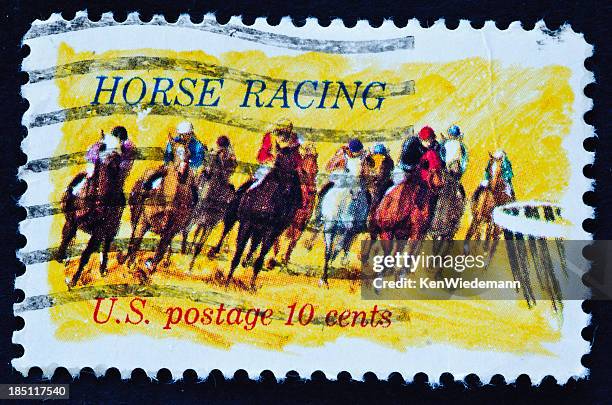 horse racing stamp - 1974 stock pictures, royalty-free photos & images