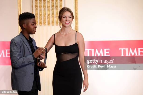 Ninis Twumasi and Claire Vlases speak onstage during A Year In TIME at The Plaza Hotel on December 12, 2023 in New York City.