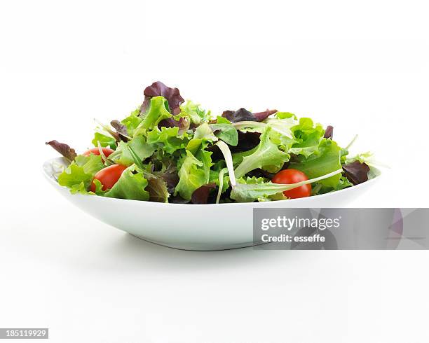 plate of salad - healthy eating white background stock pictures, royalty-free photos & images