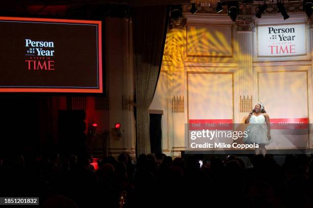 Alex Newell performs during A Year In TIME at The Plaza Hotel on December 12, 2023 in New York City.