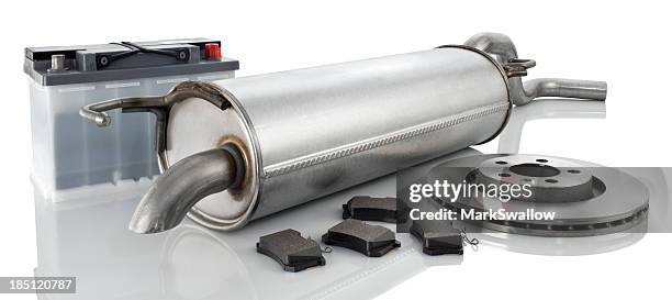 car parts - silencer stock pictures, royalty-free photos & images