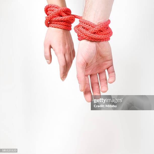 caught in love - hands tied up stock pictures, royalty-free photos & images