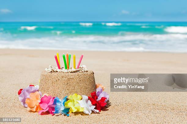 birthday gift of vacationing in tropical paradise beach hz - happy birthday flowers images stock pictures, royalty-free photos & images