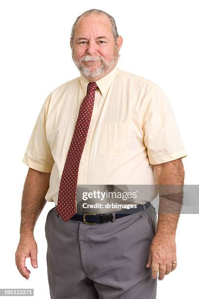 senior homme en chemise et cravate - en manches courtes photos et images de collection