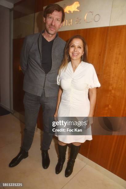 Dominique Busso and Karine Ohana attend the “What Does Beauty Brings To Humanity” Elizabeth Azoulay’s press conference hosted by Ohana &co at 28...