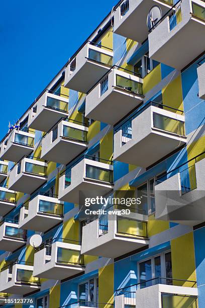 balconies - block flats stock pictures, royalty-free photos & images