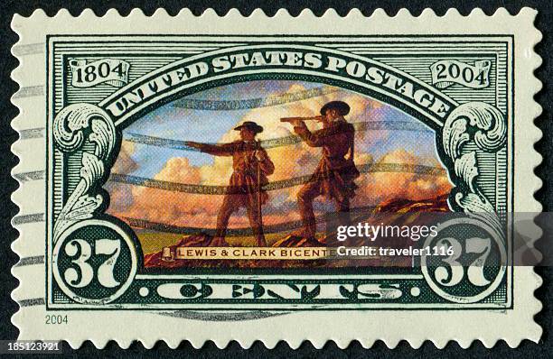 lewis and clark stamp - meriwether lewis stock pictures, royalty-free photos & images
