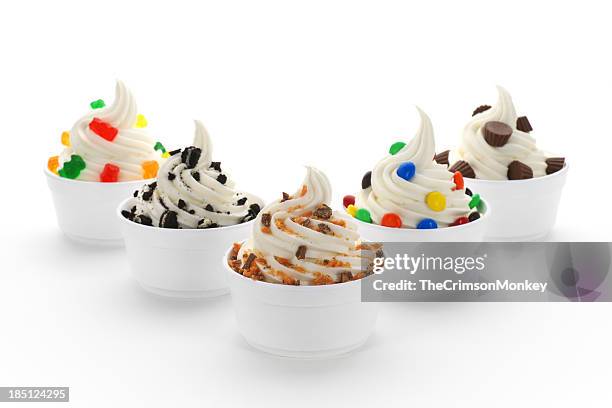 surtido de yogur helado - ice cream cup fotografías e imágenes de stock