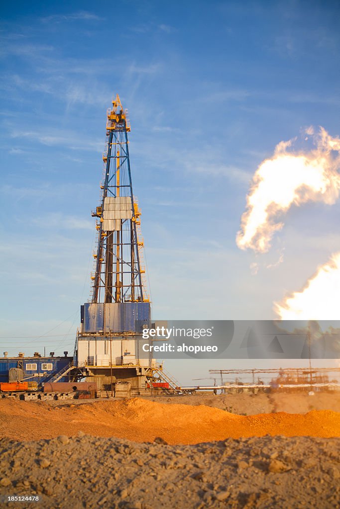 Gas flame and Oil Rig