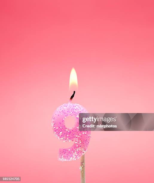 number 9 candle - number 9 stock pictures, royalty-free photos & images