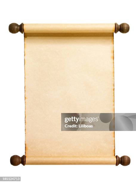 blank scroll isolated on white. - skriftrulle bildbanksfoton och bilder