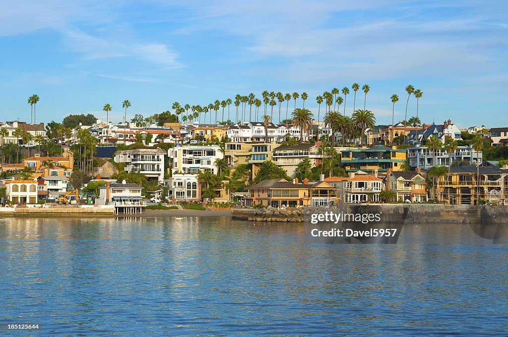 Newport Beach houses and bay