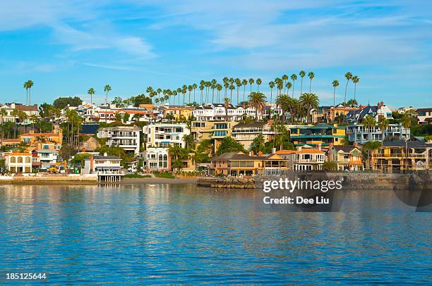 newport beach houses and bay - orange county california stock pictures, royalty-free photos & images