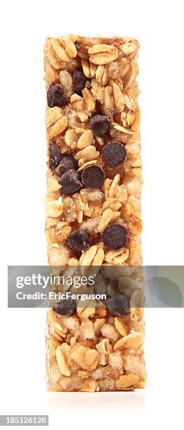 granola bar on white background - chewy stock pictures, royalty-free photos & images