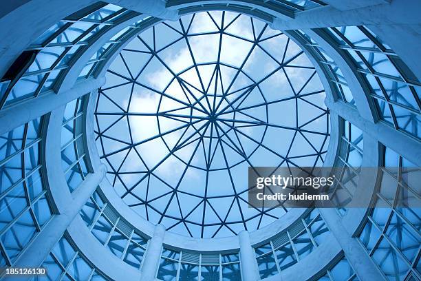 dome with glass ceiling background - cupola stockfoto's en -beelden
