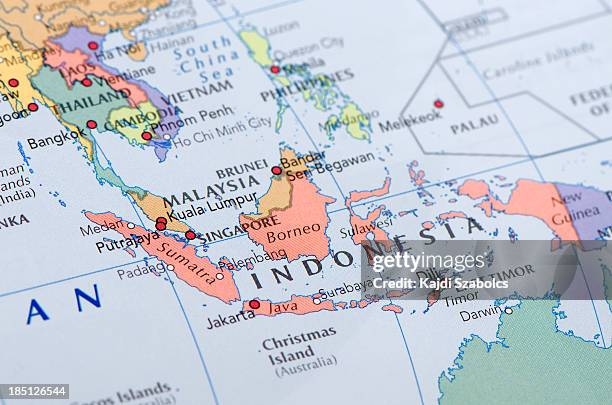 indonesien karte - indonesian culture stock-fotos und bilder
