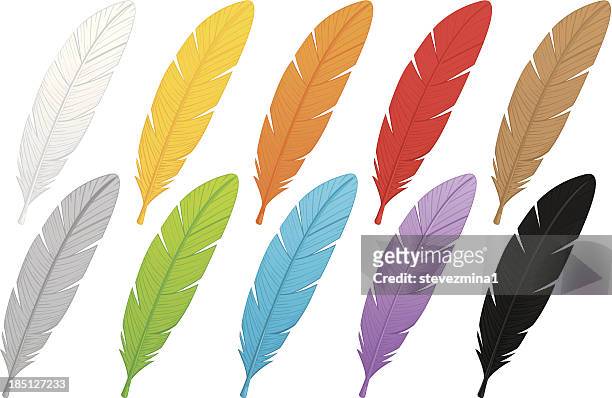 マルチカラーの羽 - feather multi colored点のイラスト素材／クリップアート素材／マンガ素材／アイコン素材