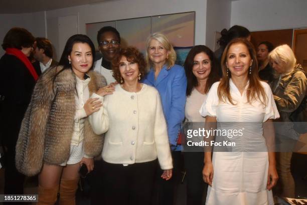 Emilie Ye, Carole Tawema Elisabeth Azoulay, Joëlle Garriaud-Maylam, Ana Perez Grassano and Karine Ohana attend the “What Does Beauty Brings To...