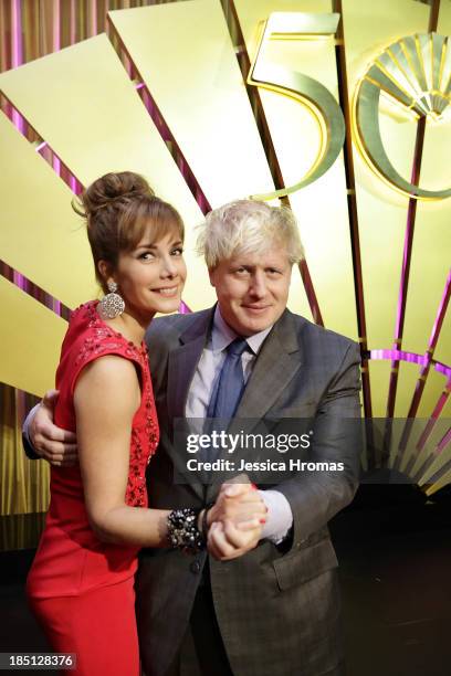 Darcey Bussel and Boris Johnson attend Mandarin Oriental Hong Kong's 50th Anniversary Gala on October 17, 2013 in Hong Kong.