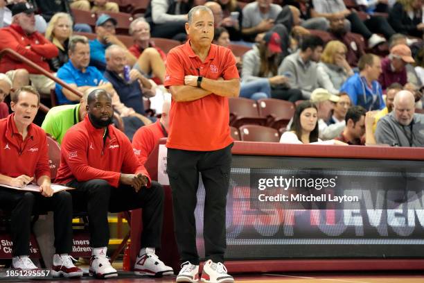 Head coach Kelvin Sampson of the Houston Cougars looks on during day one of the Shriners Children's Charleston Classic college basketball game...