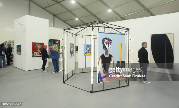 View of art works by Henrik Godsk presented by the Vigo Gallery of London at Untitled Art Fair as part of Art Basel Miami Beach on December 9, 2023...