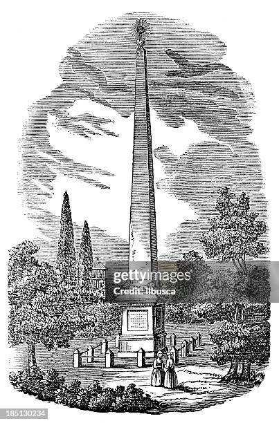 Antique Illustration Of Arles Obelisco High-Res Vector Graphic