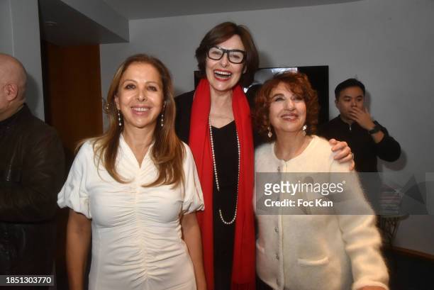Karine Ohana, Jasna Bosnic from Cartier and Elisabeth Azoulay attend the “What Does Beauty Brings To Humanity” Elizabeth Azoulay’s Press conference...