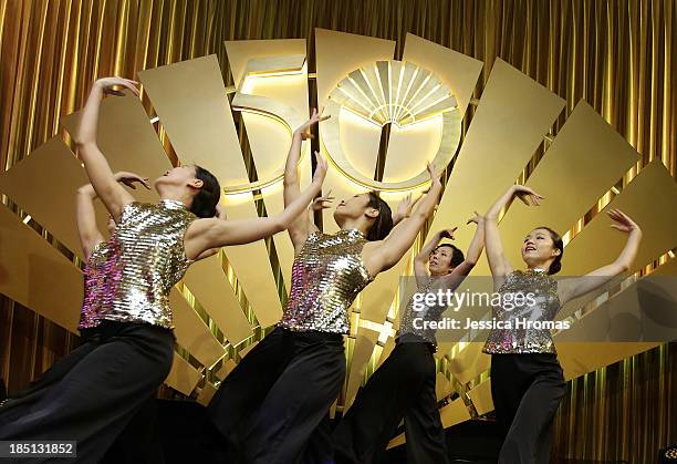 The City Contemporary Dance Company performs at the Mandarin Oriental Hong Kong 50th Anniversary Gala on October 17, 2013 in Hong Kong, Hong Kong.