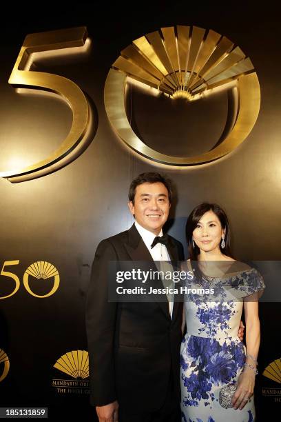 Sherman Tang and Mong Ho attend Mandarin Oriental Hong Kong's 50th Anniversary Gala on October 17, 2013 in Hong Kong.